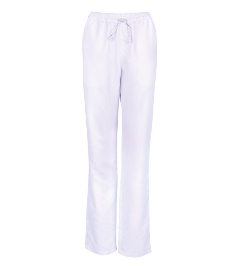 bílé zdravotnické kalhoty na gumu