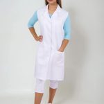 dámský bílý pracovní plášť bez rukávů