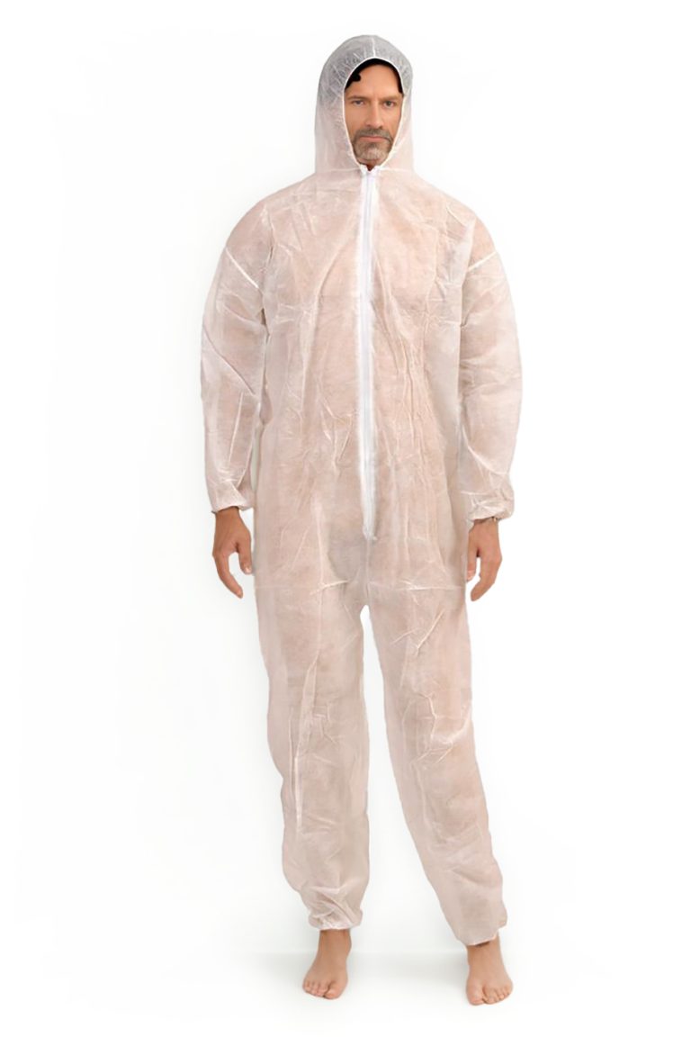 jednorázové ochranné kombinézy bílé