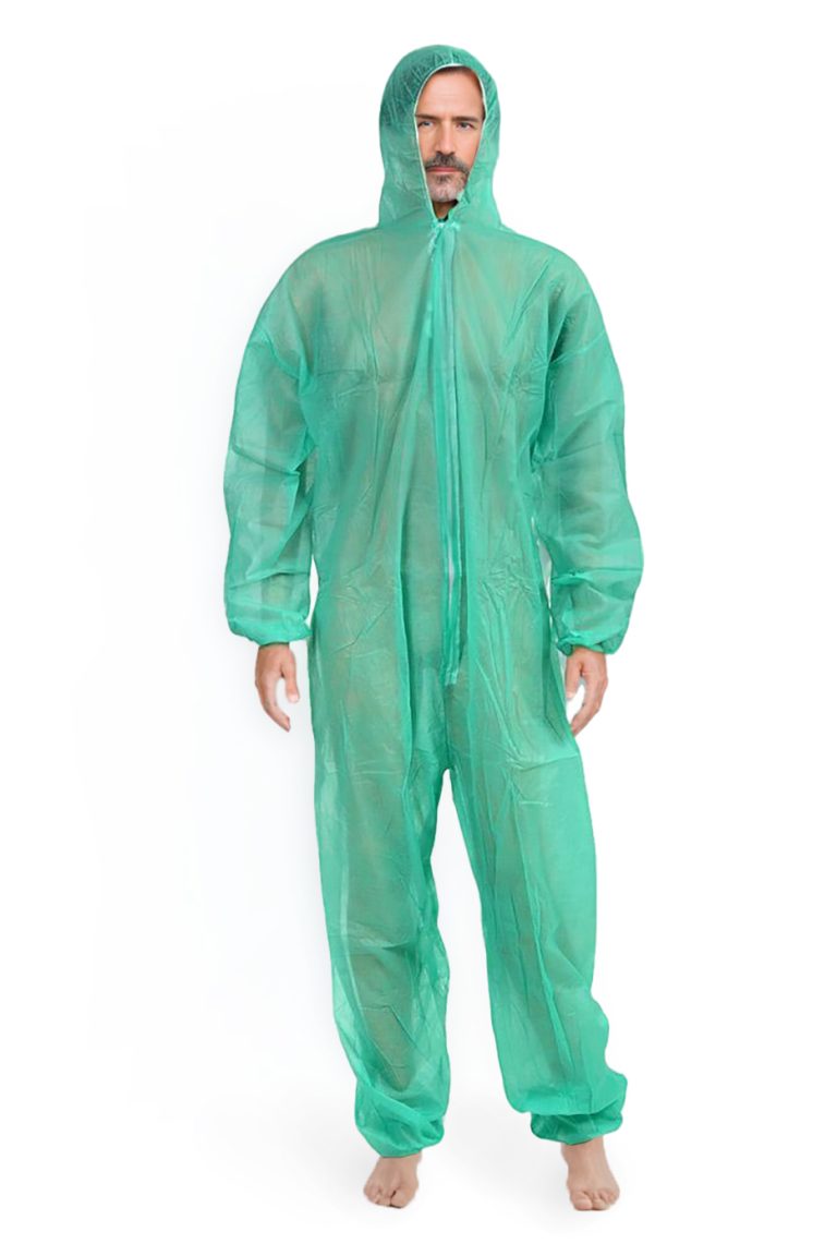 jednorázové overaly s kapucí