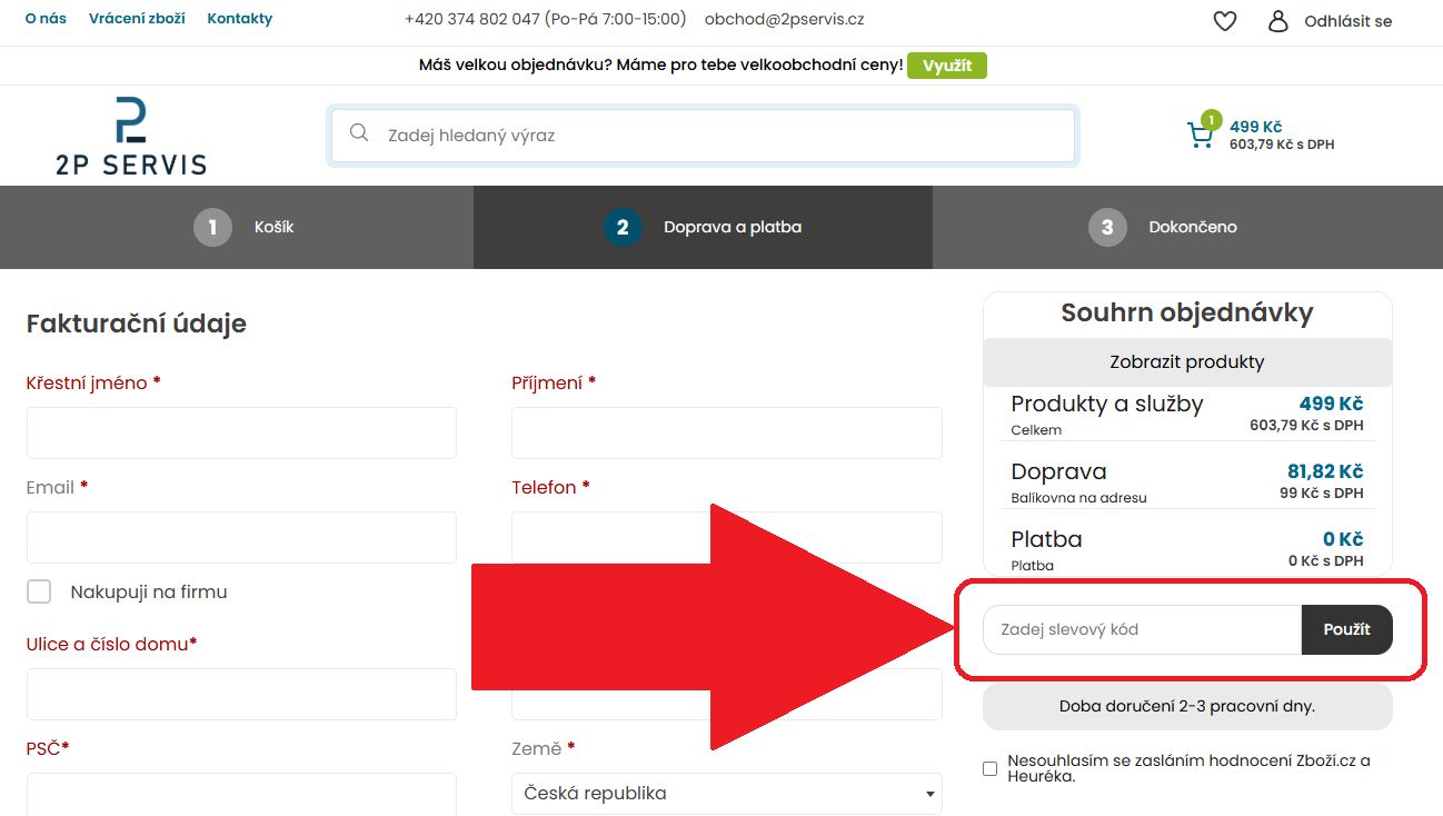 Bonus klub – návod na vložení kódu