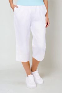 3_4_pracovni_kalhoty_bile_Uni_Capri_bavlna